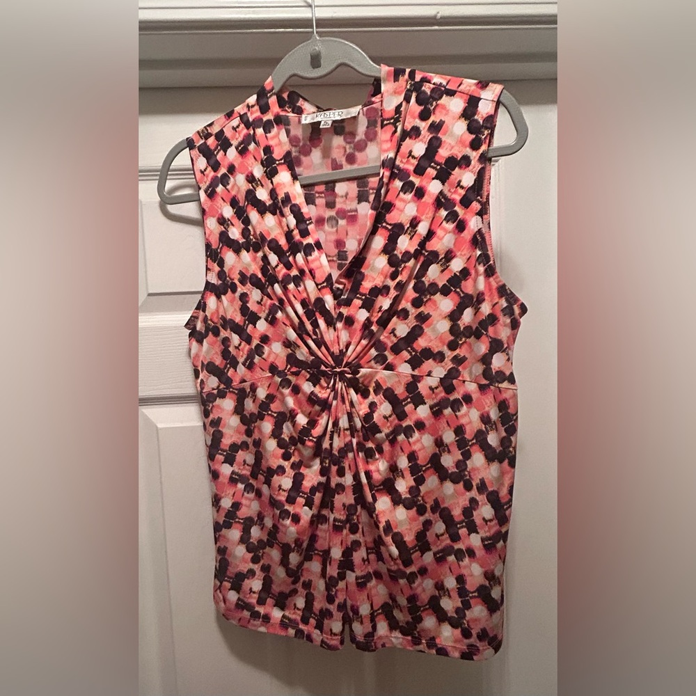 Sleeveless Pink Patterned Top